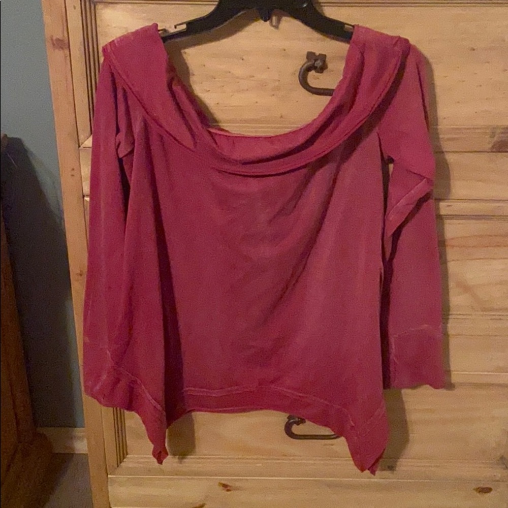 Burgundy off the shoulder top